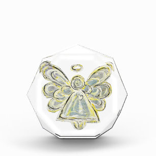 Silver White Guardian Angel Art Paperweight Award
