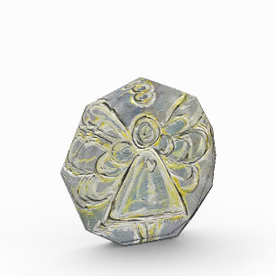 Silver White Guardian Angel Art Paperweight Award