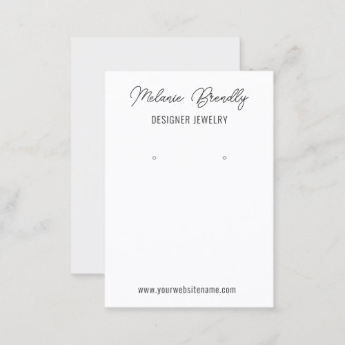 Silver White Modern Chic Jewelry Earring Display   Business Card
