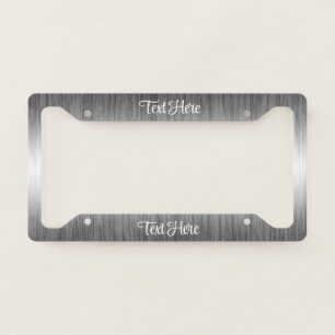 Silver White Modern Gauze Blended Personalized License Plate Frame