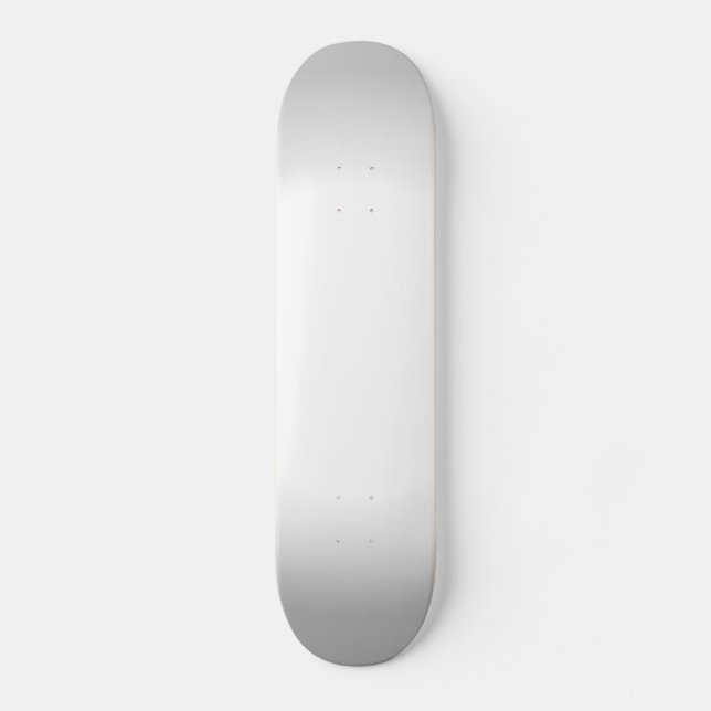 Silver & White Radial Fade Skateboard Deck (Front)