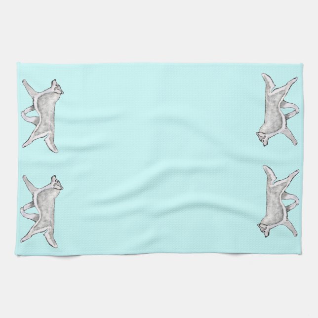 Silver White Siberian Husky Kitchen Towel (Horizontal)