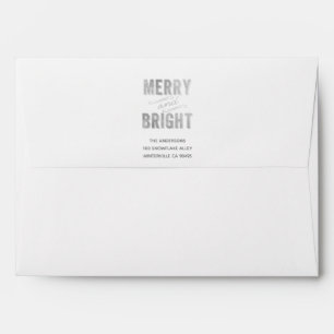 Silver & White Snowflake Merry and Bright Envelope
