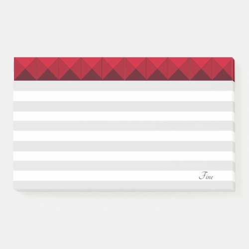 Silver  White Striped  Burgundy Header Post_it Notes