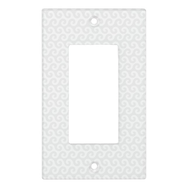 Silver & White Waves - Stylish & Fun Pattern Light Switch Cover (Front)