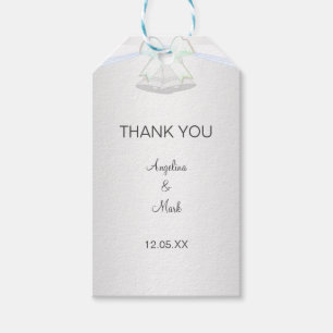 Silver White Wedding Gift Tags