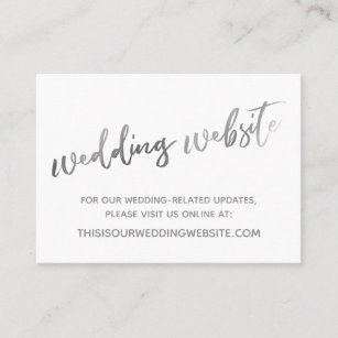 Silver White Wedding Website & Save the Date Card