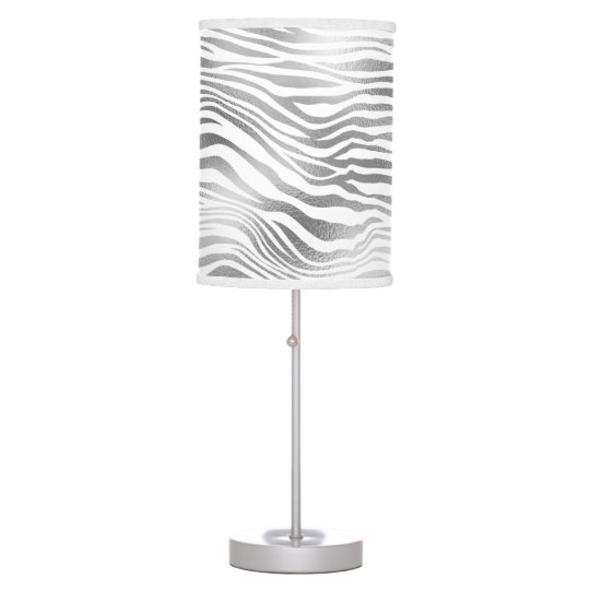 Silver White Zebra Print Table Lamp Zazzle Com Silver White Zebra Print Table Lamp, Zebra Print Floor Lamp