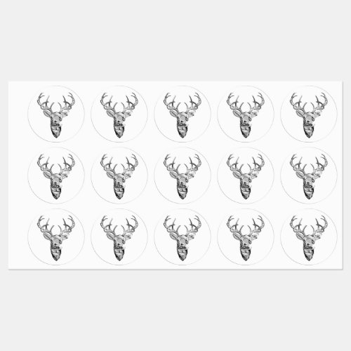 Silver Whitetail Deer 1n Style Print Labels