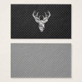 Silver Wild Deer on Carbon Fiber Style Decor (Front & Back)