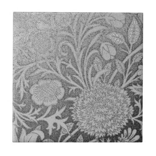 SilverWilliam Morrisredesignedfloralpatternvi Ceramic Tile