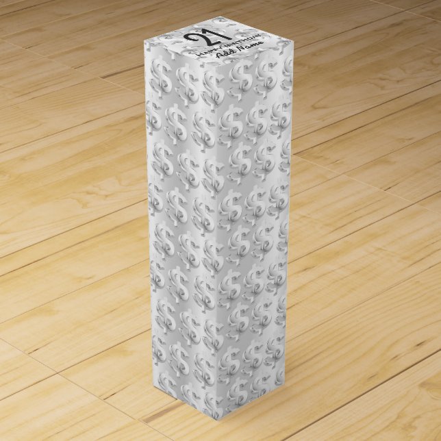 $ Silver $ Wine Box (Front)
