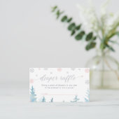 Silver Winter Baby Shower Diaper Raffle Ticket Enclosure Card (Standing Front)