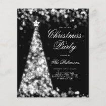 Silver Winter Christmas Tree Invite Program Menu Flyer