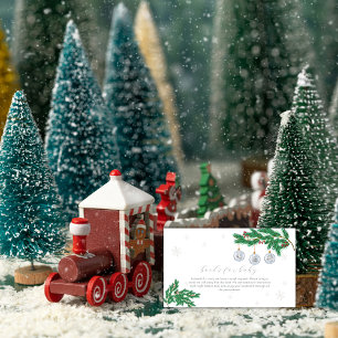 Silver Winter Clothes Ornaments Books Baby Shower  Enclosure Card