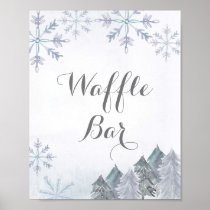 Silver Winter Misty watercolor Waffle Bar Sign