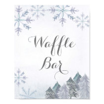 Silver Winter Misty watercolor Waffle Bar Sign