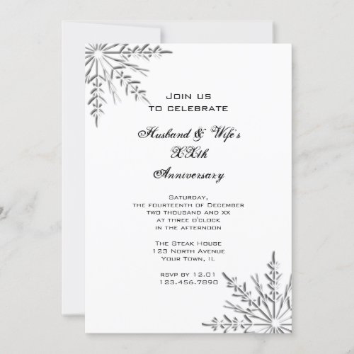 Winter Snowflake Anniversary Party Invitation