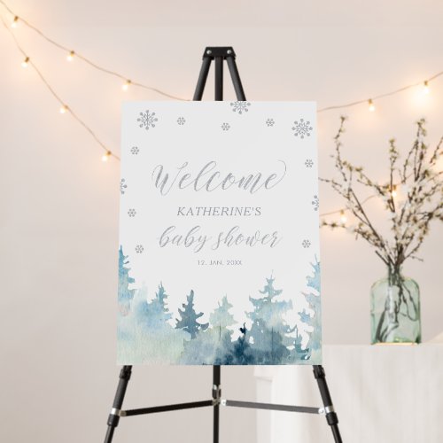 Silver Winter Wonderland Baby Shower Welcome