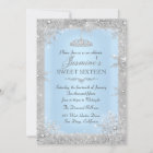 Silver Winter Wonderland Blue Sweet 16 Invitation