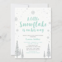 Silver Winter Wonderland, Boy Baby Shower/Sprinkle Invitation