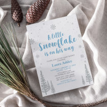 Silver Winter Wonderland, Boy Baby Shower/Sprinkle Invitation