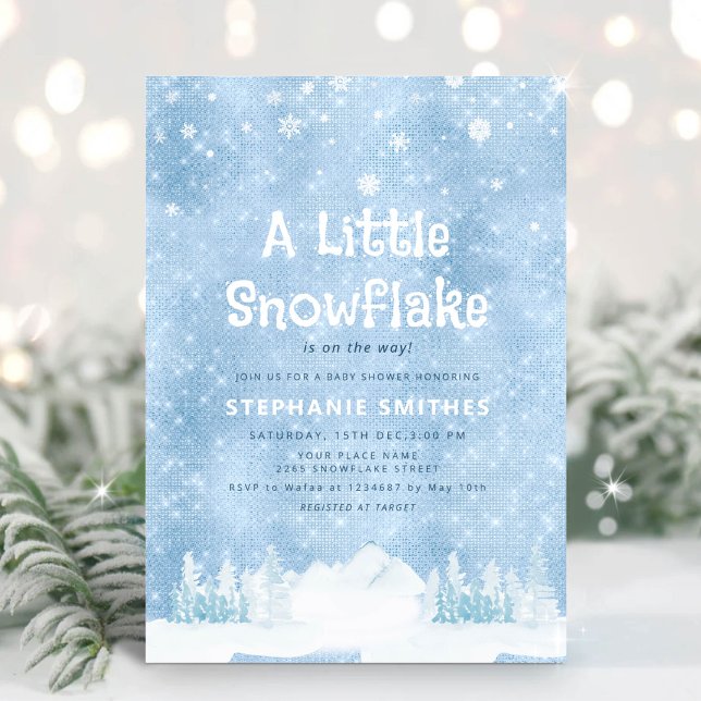 Silver Winter Wonderland, Boy Baby Shower/Sprinkle Invitation (Creator Uploaded)