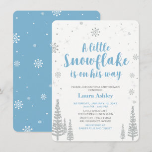 Silver Winter Wonderland, Boy Baby Shower/Sprinkle Invitation