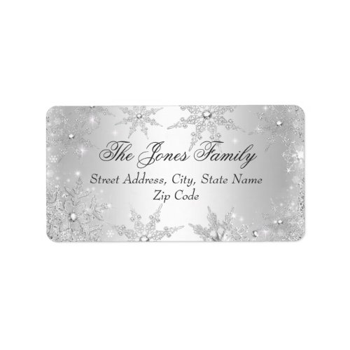 Silver Winter Wonderland Christmas Address Labels