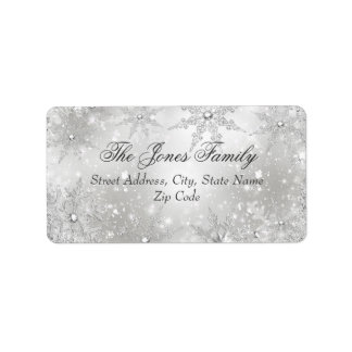 Silver Winter Wonderland Christmas Address Labels