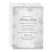Silver Winter Wonderland Christmas Holiday Party 2 Invitation
