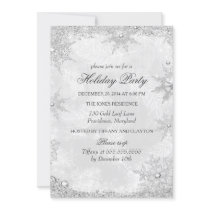 Silver Winter Wonderland Christmas Holiday Party A Invitation
