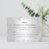 Silver Winter Wonderland Christmas Holiday RSVP (Standing Front)