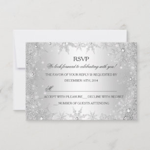 Silver Winter Wonderland Christmas Holiday RSVP Card