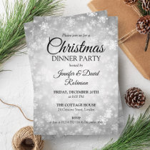 Silver Winter Wonderland Holiday Christmas Party Invitation