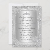 Silver Winter Wonderland Sweet 16 Invitation (Front)