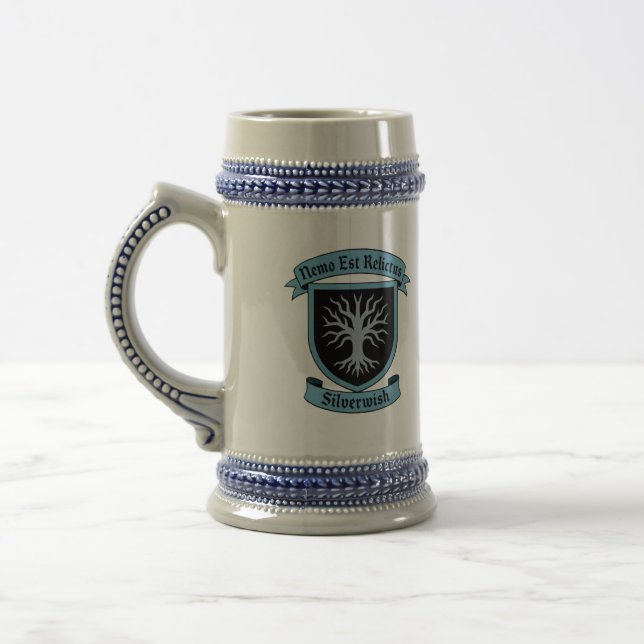 Silver Wish Crest and motto Mug (Left)