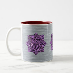 Silver with Purple Two-Tone Coffee Mug