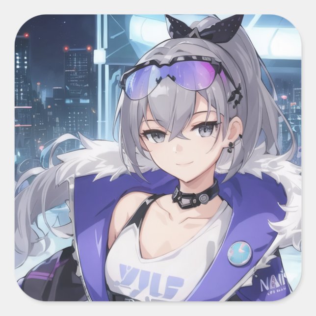 Silver Wolf fan art 1 Square Sticker (Front)