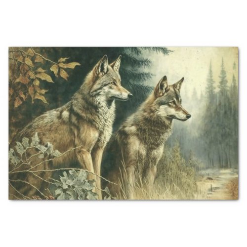 Silver Wolves  Tissue Paper