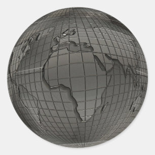Silver World Globe Stickers