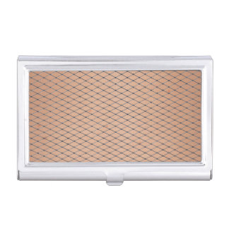 Silver Woven Fishnets With Skin Texture Business Card Case