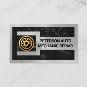 Silver Wrench Odometer Mechanical Business Card