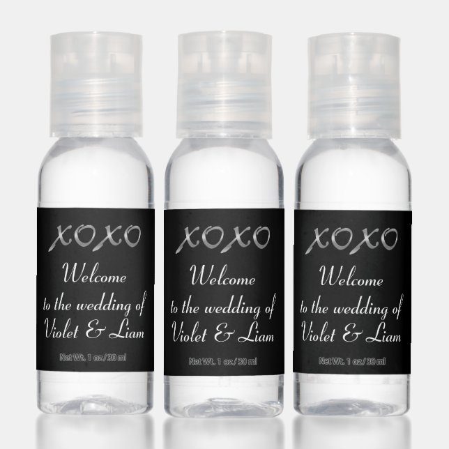Silver xo's Wedding Hand Sanitizer (Set)