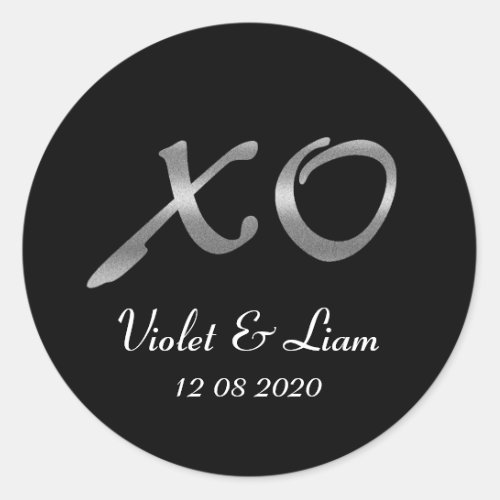 Silver XOs Wedding Sticker