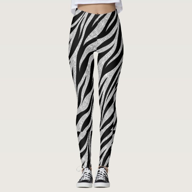 Silver Zebra Leggings (Front)