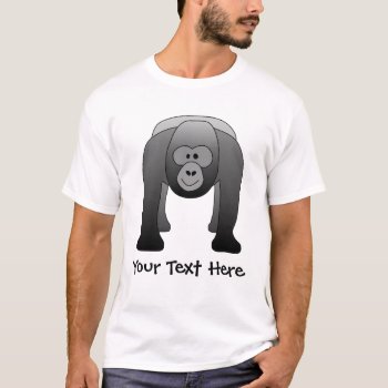 Silverback Gorilla Cartoon T-shirt by Animal_Art_By_Ali at Zazzle