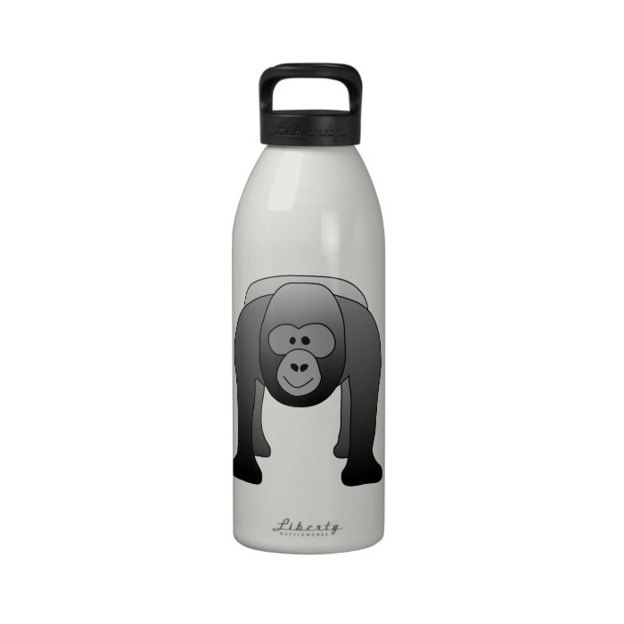 Silverback Gorilla Cartoon Water Bottle