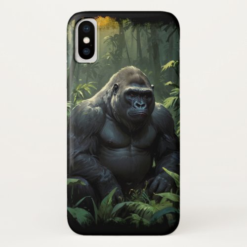 Silverback Gorilla in Rwandan Jungle iPhone X Case