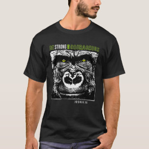 Silverback Gorilla Joshua 19 Be Strong and Courage T-Shirt